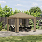 Pavillon 3 x 3 m Beige Polyester und Stahl 190 gsm