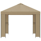 Pavillon 3 x 3 m Beige Polyester und Stahl 190 gsm