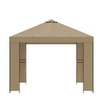 Pavillon 3 x 3 m Beige Polyester und Stahl 190 gsm
