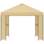 Pavillon 3 x 3 m Creme Polyester und Stahl 190 gsm