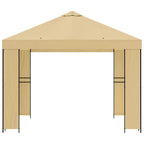 Pavillon 3 x 3 m Creme Polyester und Stahl 190 gsm