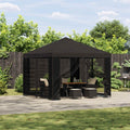 Pavillon 3 x 3 m Anthrazit Polyester und Stahl 190 gsm