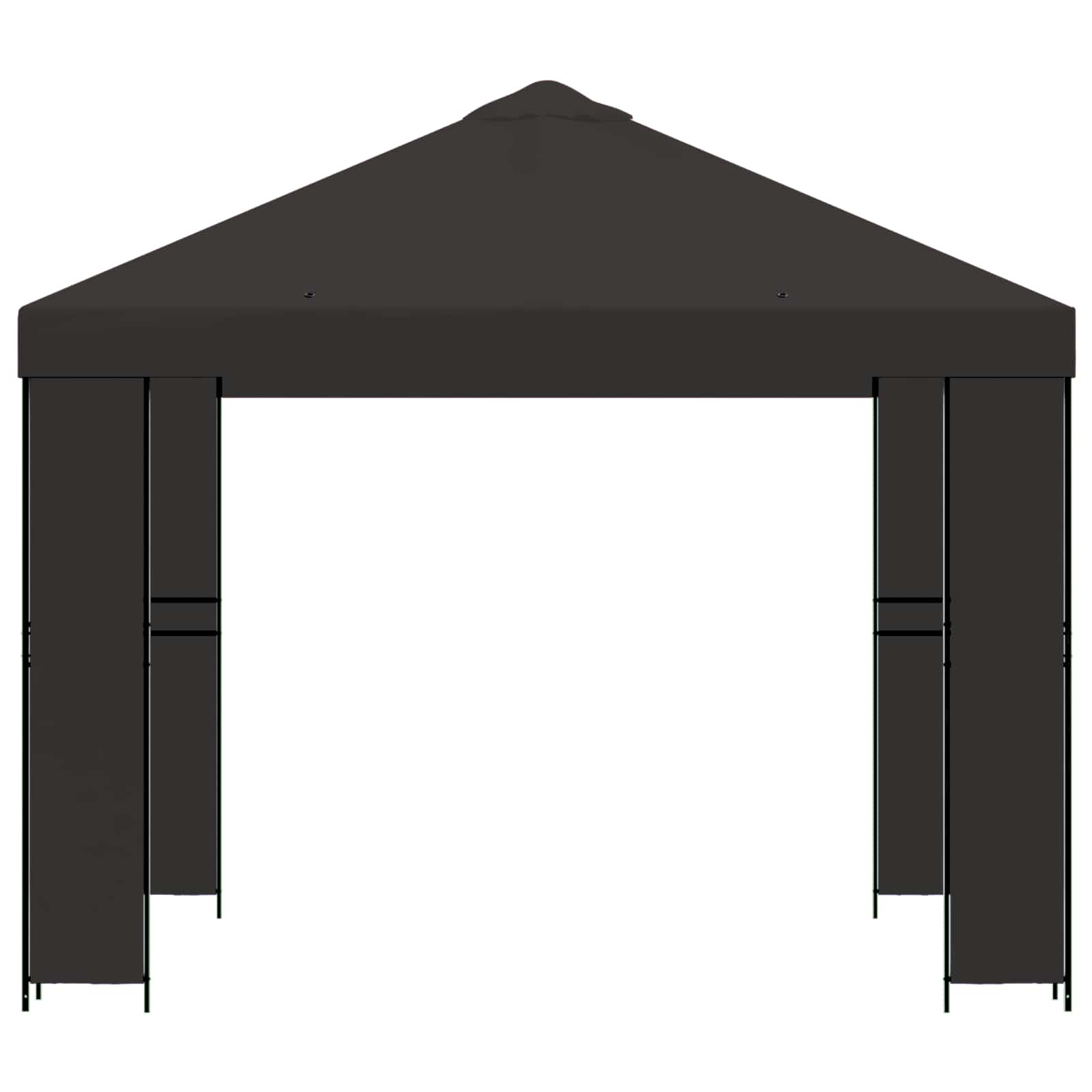 Pavillon 3 x 3 m Anthrazit Polyester und Stahl 190 gsm