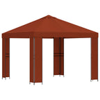 Pavillon 3 x 3 m Terrakotta Polyester und Stahl 190 gsm