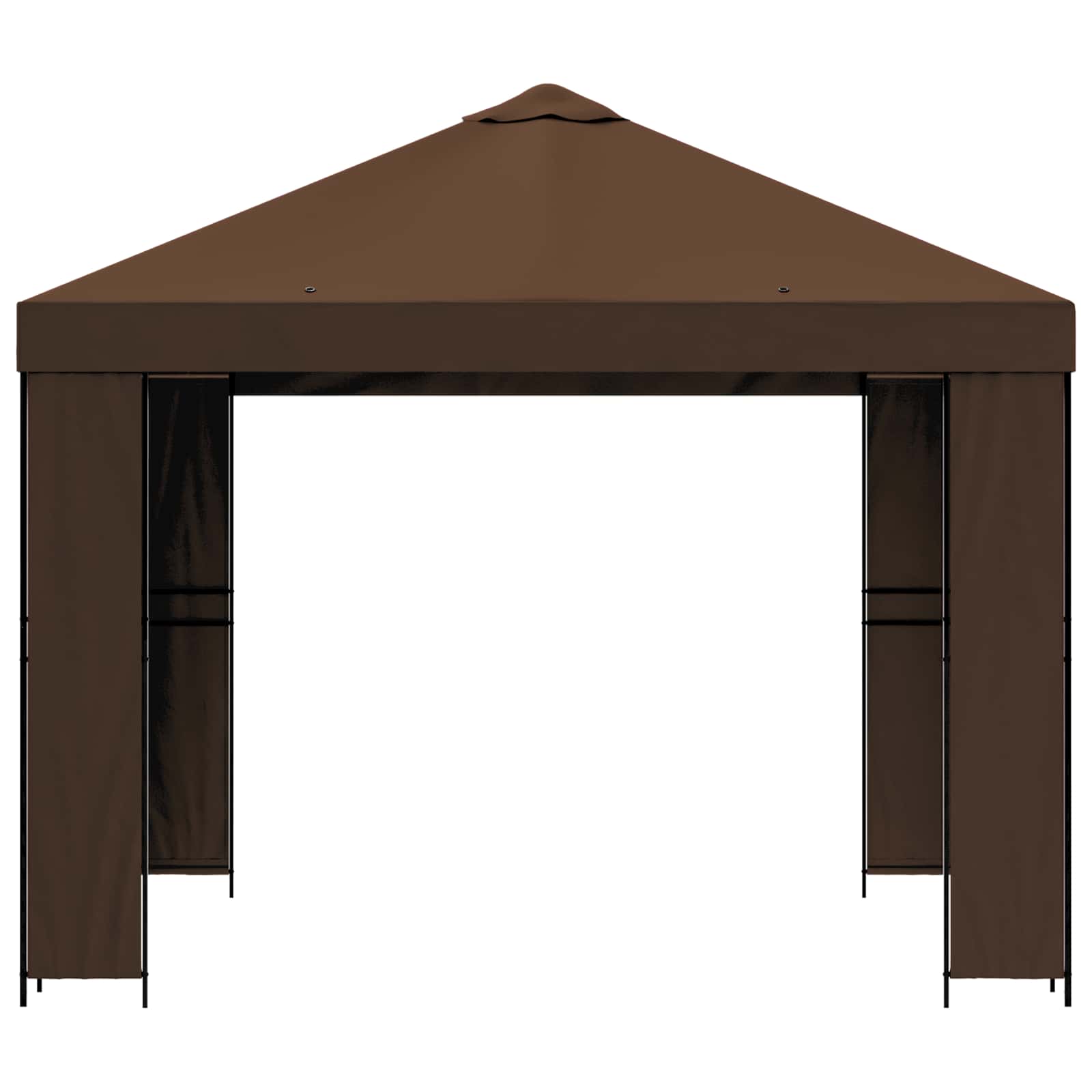 Pavillon 3 x 3 m Braun Polyester und Stahl 190 gsm