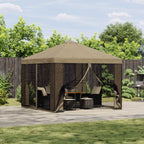 Garten Pavillon mit Seitenwänden 3 x 3 m Beige