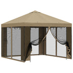 Garten Pavillon mit Seitenwänden 3 x 3 m Beige