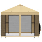 Garten Pavillon mit Seitenwänden 3 x 3 m Creme