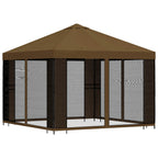 Garten Pavillon mit Seitenwänden 3 x 3 m Taupe