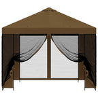 Garten Pavillon mit Seitenwänden 3 x 3 m Taupe