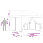 Garten Pavillon mit Seitenwänden 3 x 3 m Blau