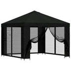 Garten Pavillon mit Seitenwänden 3 x 3 m Schwarz