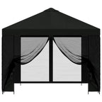 Garten Pavillon mit Seitenwänden 3 x 3 m Schwarz