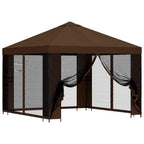 Garten Pavillon mit Seitenwänden 3 x 3 m Braun