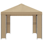 Pavillon 4 x 3 m Beige Polyester und Stahl 190 gsm
