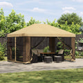 Pavillon 4 x 3 m Creme Polyester und Stahl 190 gsm