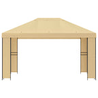 Pavillon 4 x 3 m Creme Polyester und Stahl 190 gsm