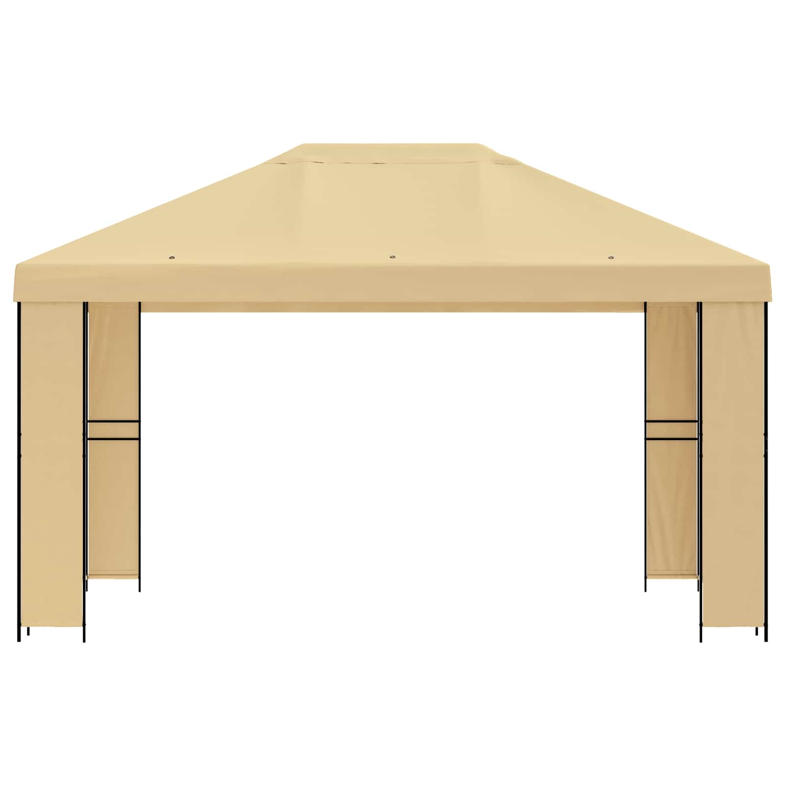 Pavillon 4 x 3 m Creme Polyester und Stahl 190 gsm