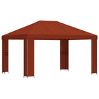 Pavillon 4 x 3 m Terrakotta Polyester und Stahl 190 gsm