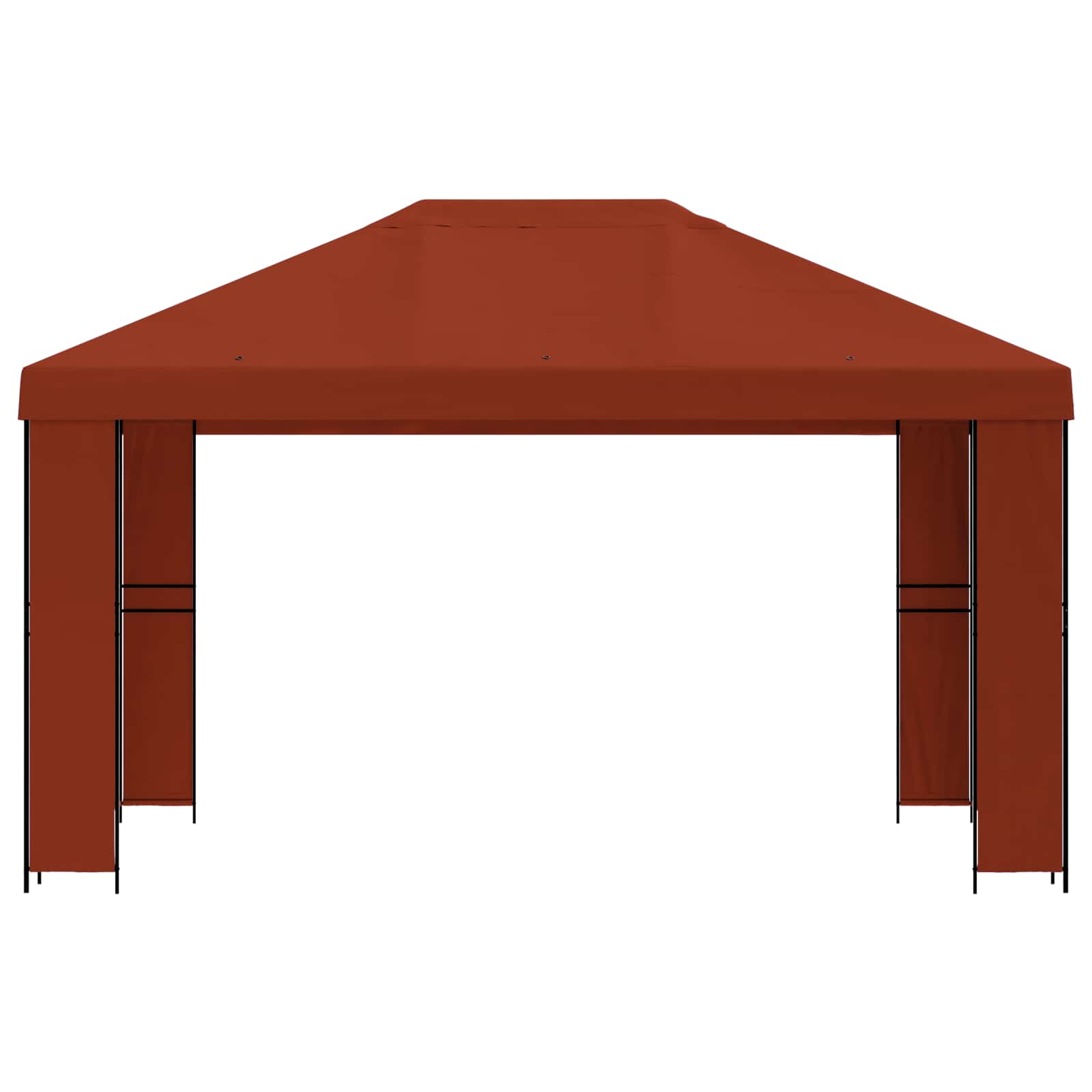 Pavillon 4 x 3 m Terrakotta Polyester und Stahl 190 gsm
