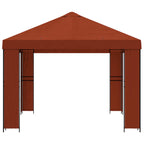 Pavillon 4 x 3 m Terrakotta Polyester und Stahl 190 gsm