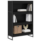 Bücherregal Schwarz Eichen-Optik 80 x 30 x 121 cm Holzwerkstoff