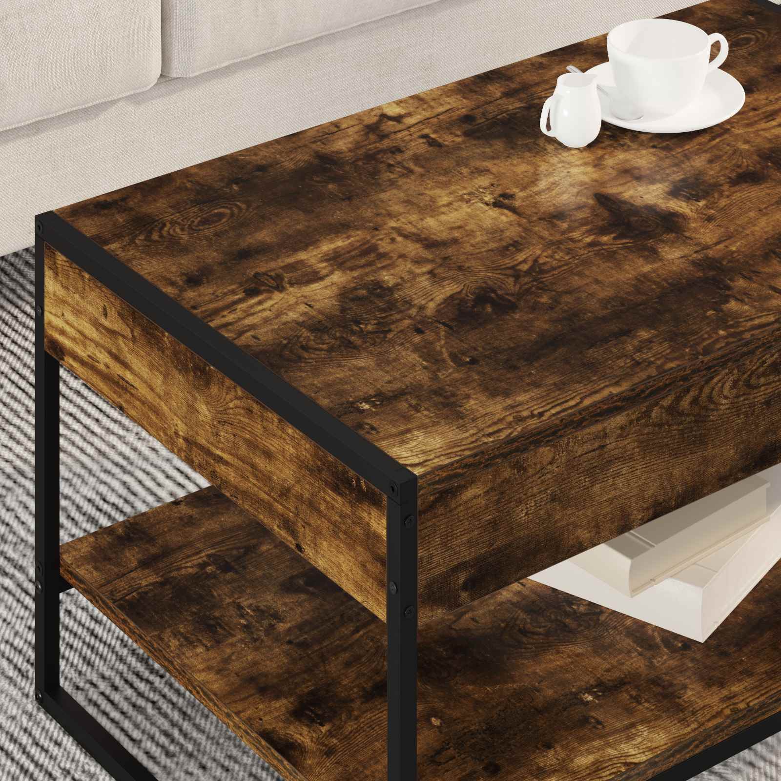 Couchtisch Raucharbe 80 x 50 x 40 cm Holzwerkstoff
