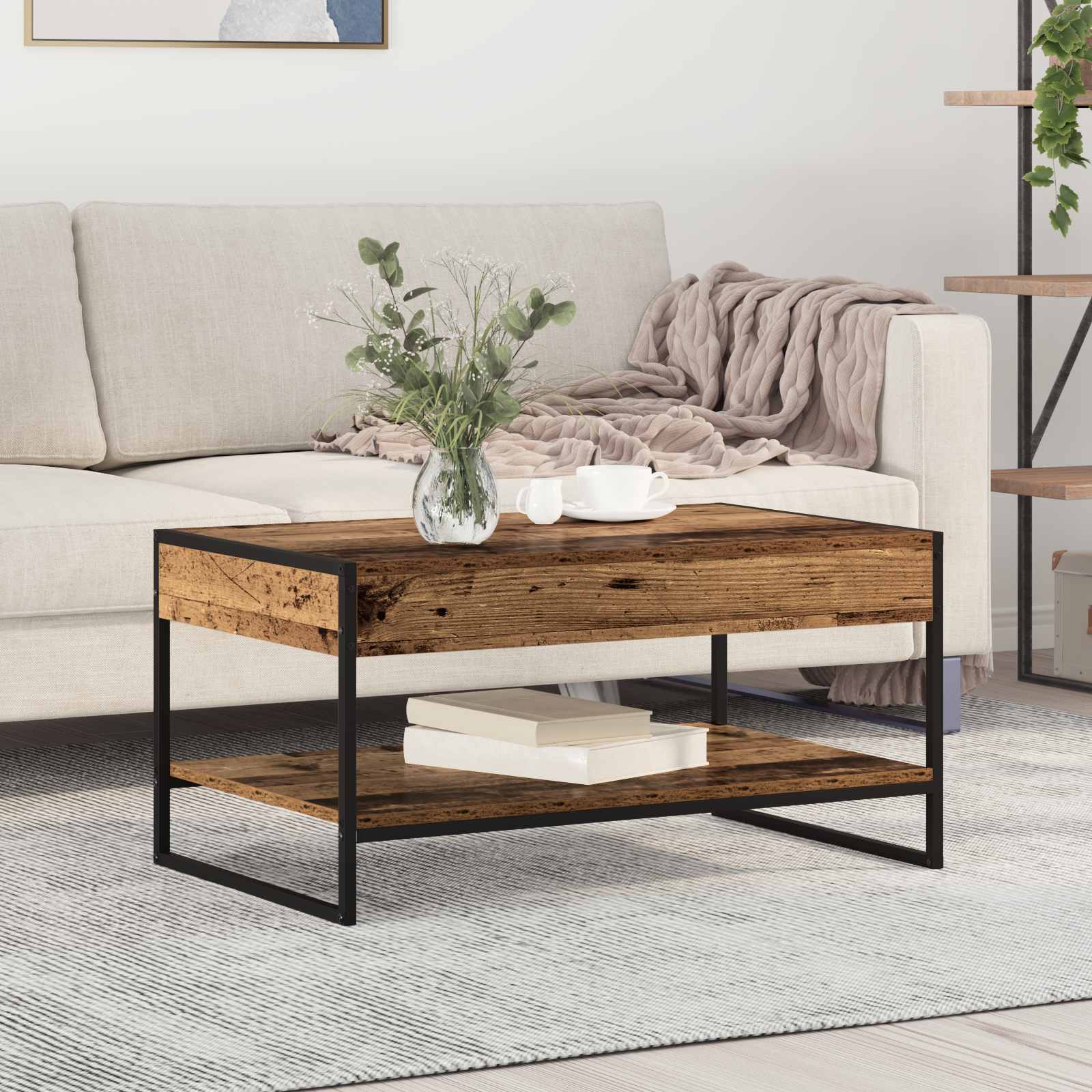 Couchtisch Altholz 80 x 50 x 40 cm Holzwerkstoff