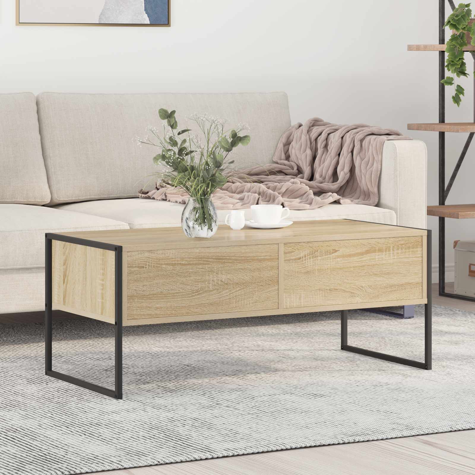 Couchtisch mit Schubladen Sonoma 100 x 46 x 40 cm Holzwerkstoff