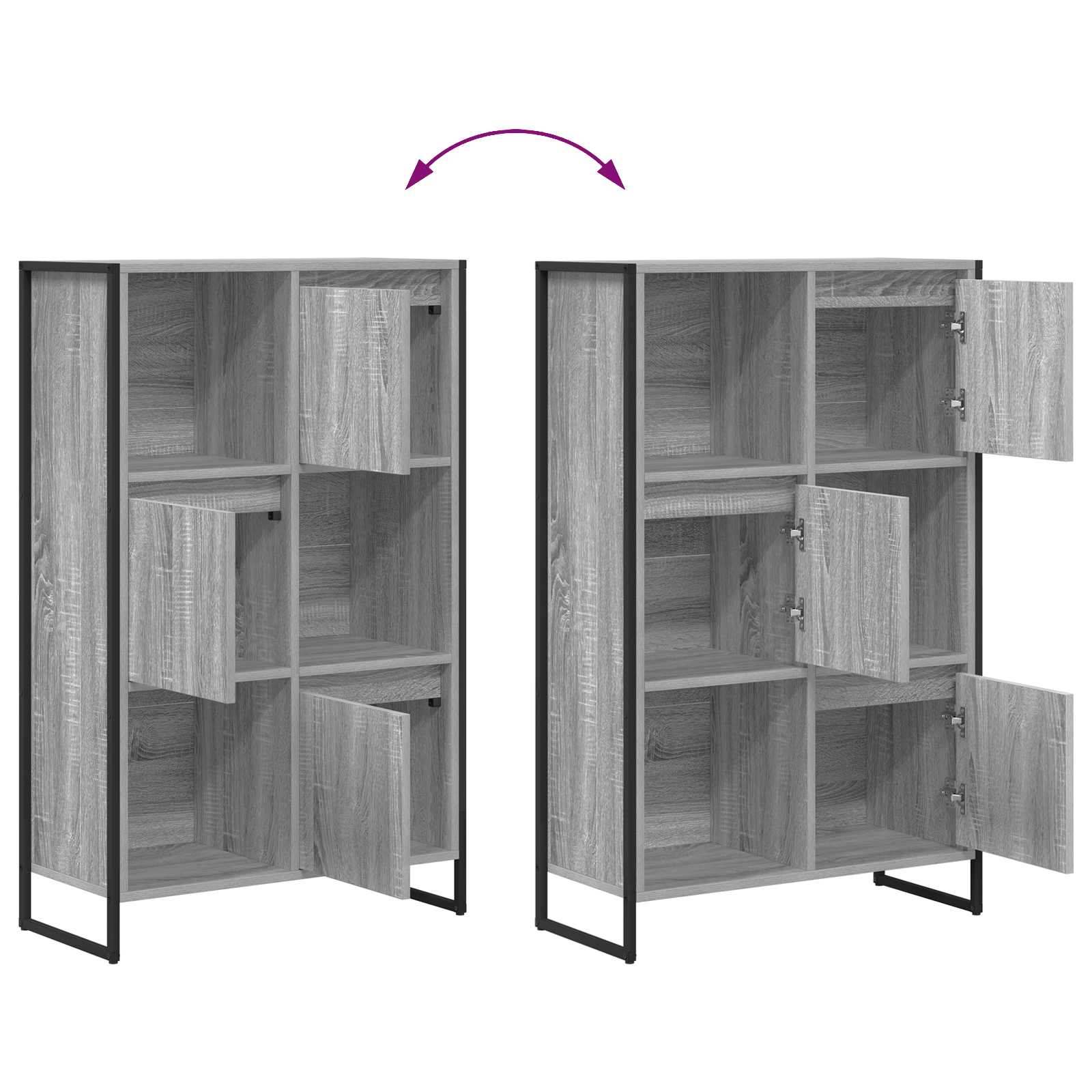 Bücherregal Graues Sonoma 68 x 30 x 108.5 cm Holzwerkstoff