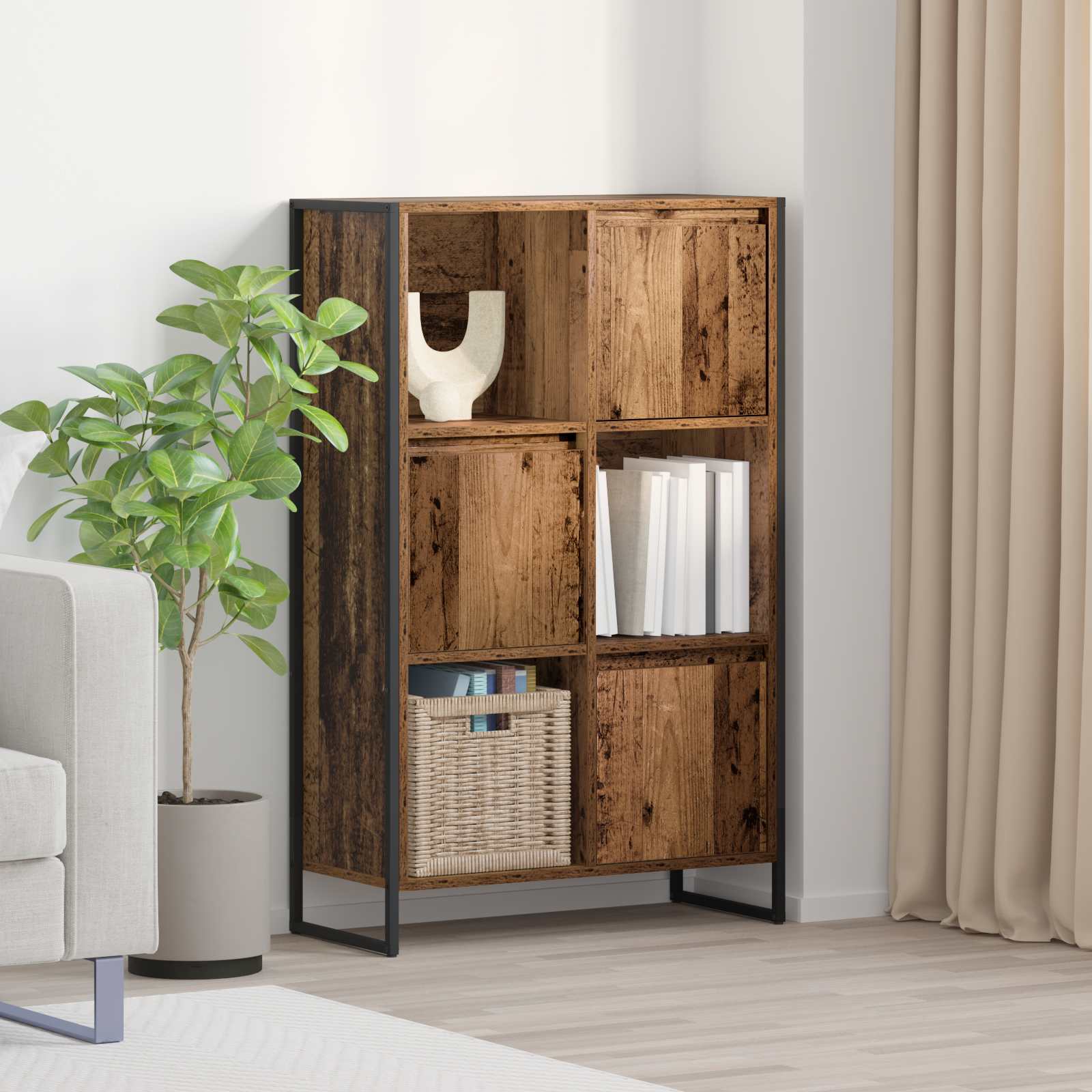 Bücherregal Altholz 68 x 30 x 108.5 cm Holzwerkstoff