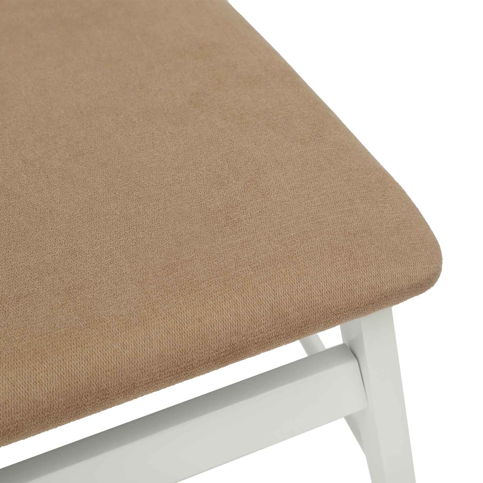 Esszimmerstuhl 2 pcs Weiß und Braun Massives Gummiholz