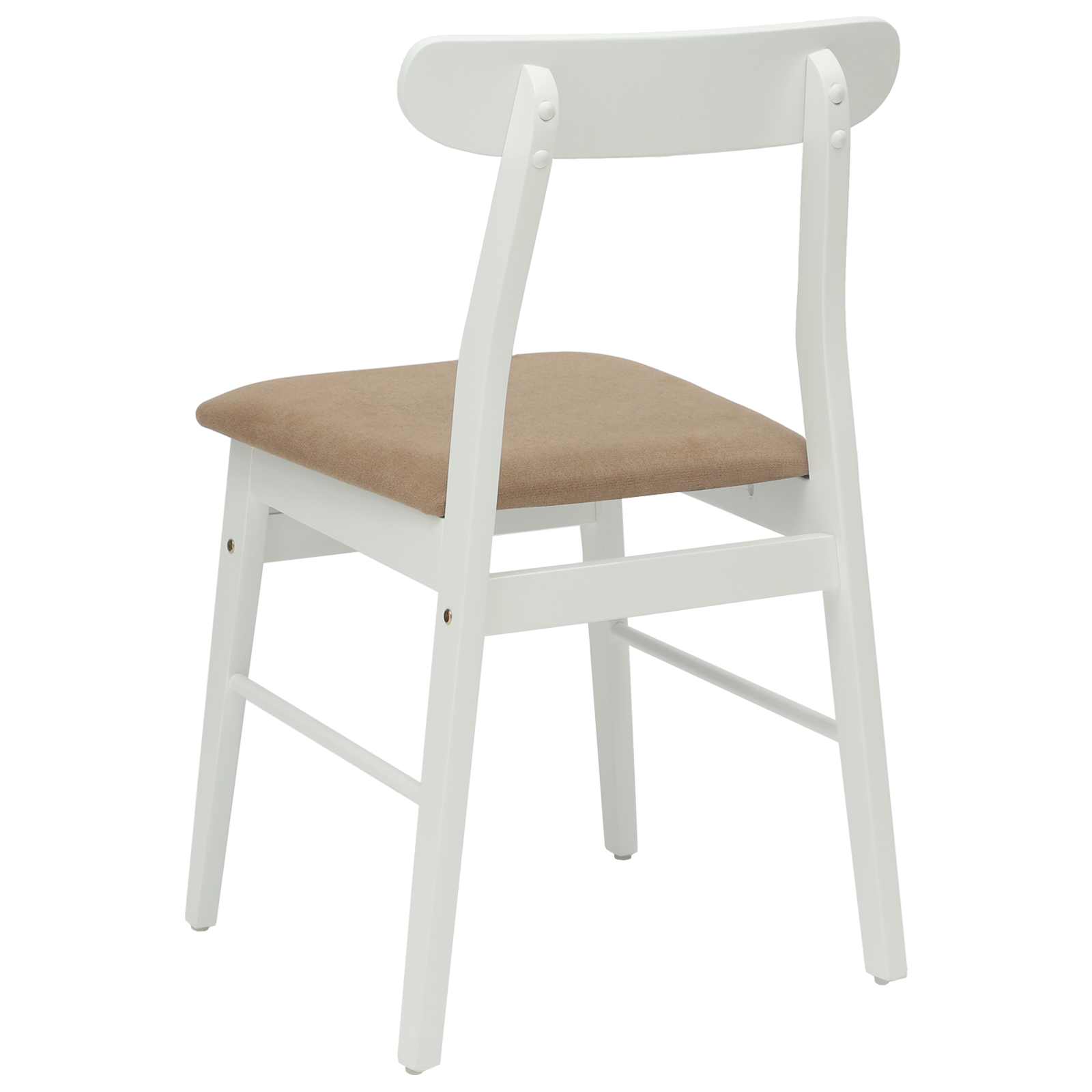 Esszimmerstuhl 2 pcs Weiß und Braun Massives Gummiholz