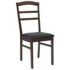 Esszimmerstuhl 2 pcs Hellbraun und Schwarz Massives Gummiholz