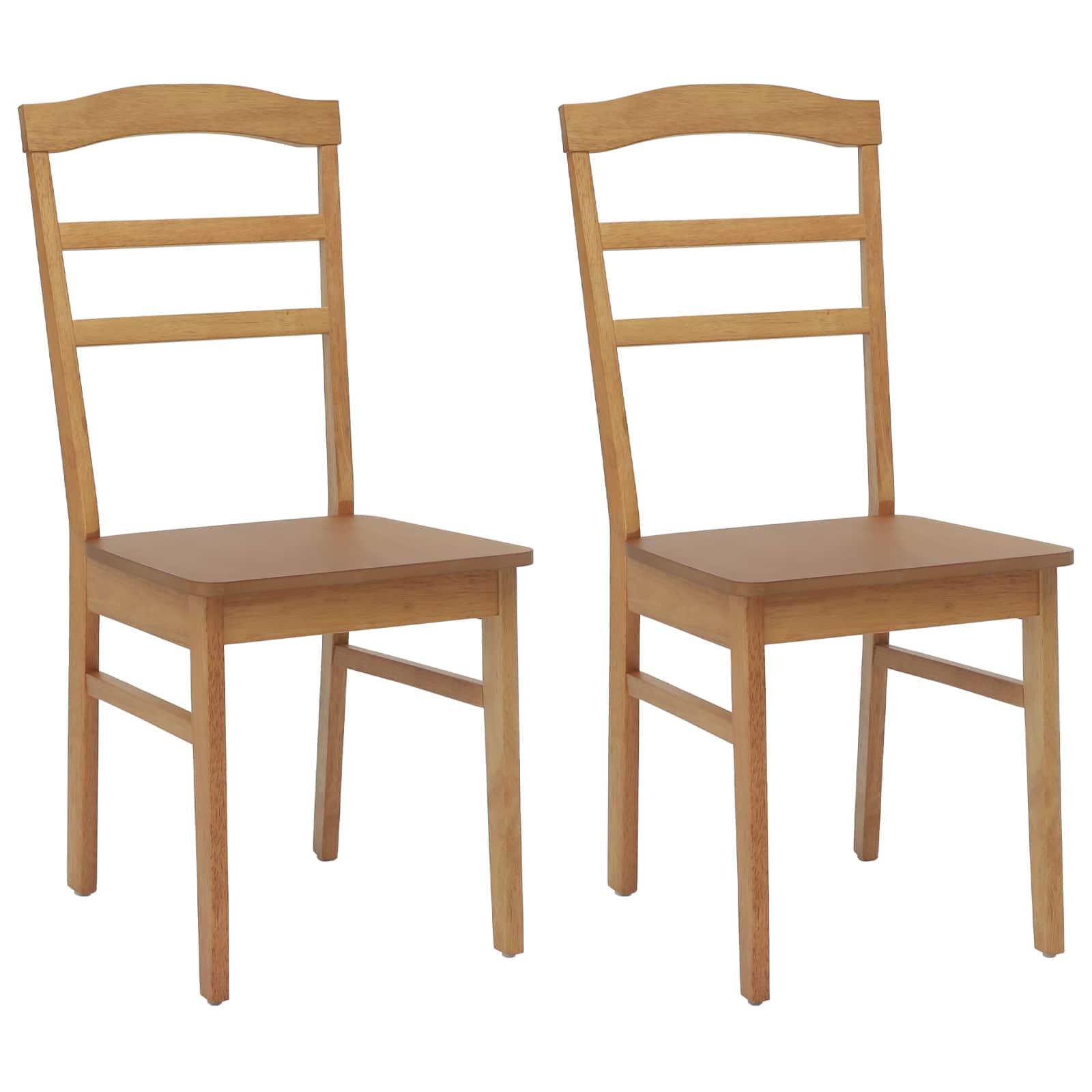 Esszimmerstuhl 2 pcs Natur Massives Gummiholz