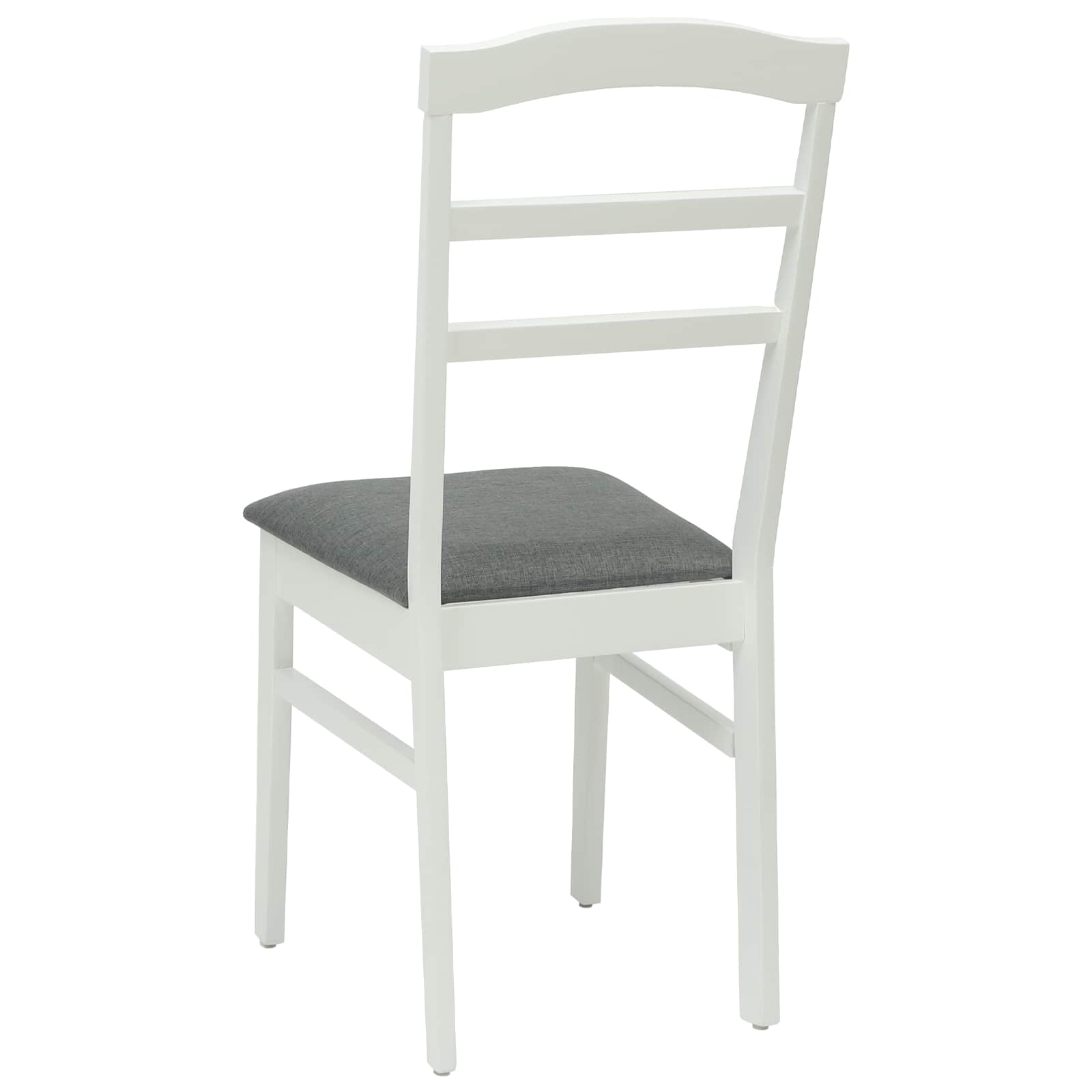 Esszimmerstuhl 2 pcs Weiß und Grau Massives Gummiholz