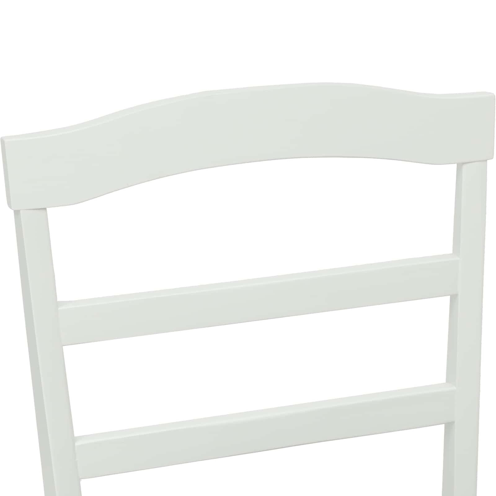 Esszimmerstuhl 2 pcs Weiß und Natur Massives Gummiholz