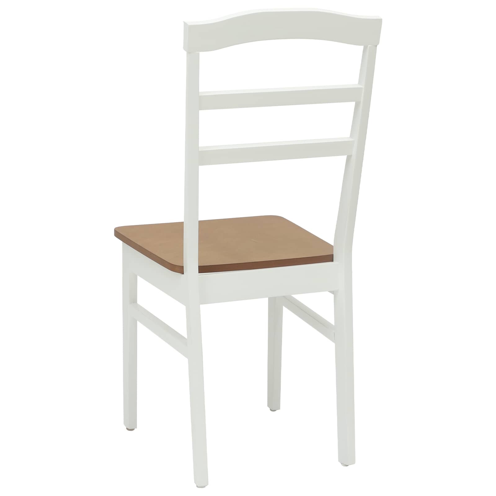 Esszimmerstuhl 2 pcs Weiß und Natur Massives Gummiholz