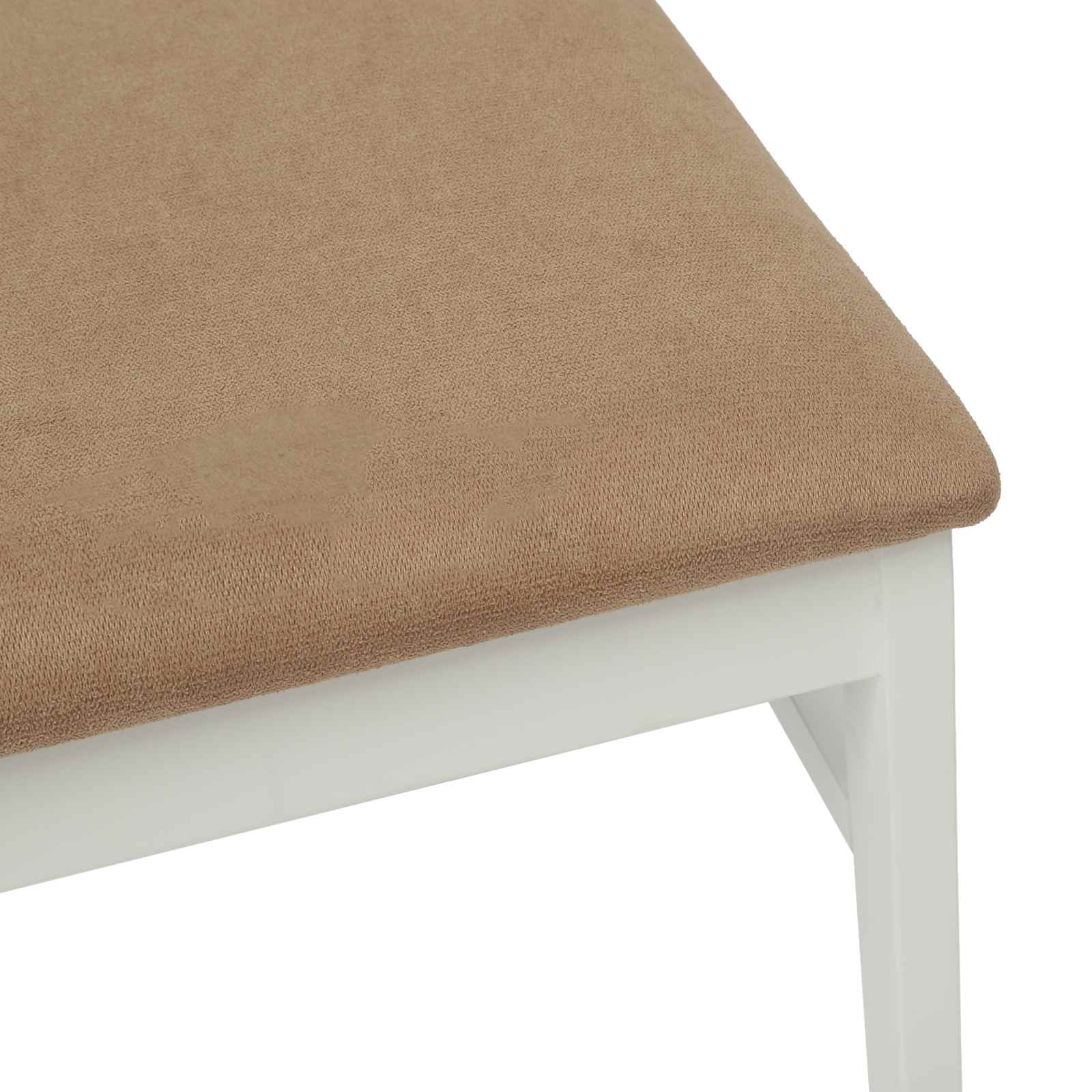 Esszimmerstuhl 2 pcs Weiß und Braun Massives Gummiholz