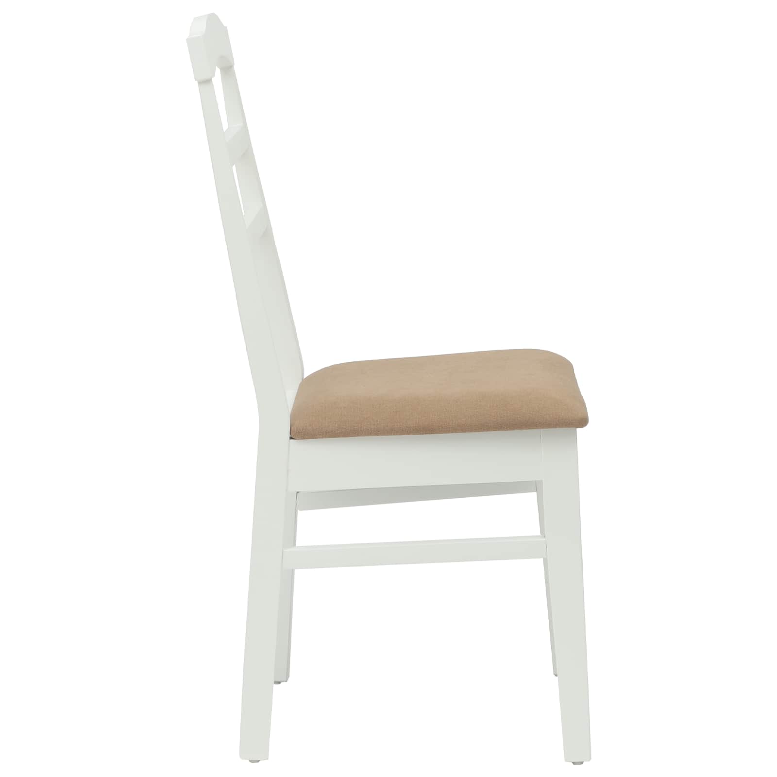 Esszimmerstuhl 2 pcs Weiß und Braun Massives Gummiholz