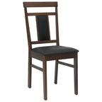 Esszimmerstuhl 2 pcs Hellbraun und Schwarz Massives Gummiholz