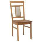 Esszimmerstuhl 2 pcs Natur Massives Gummiholz