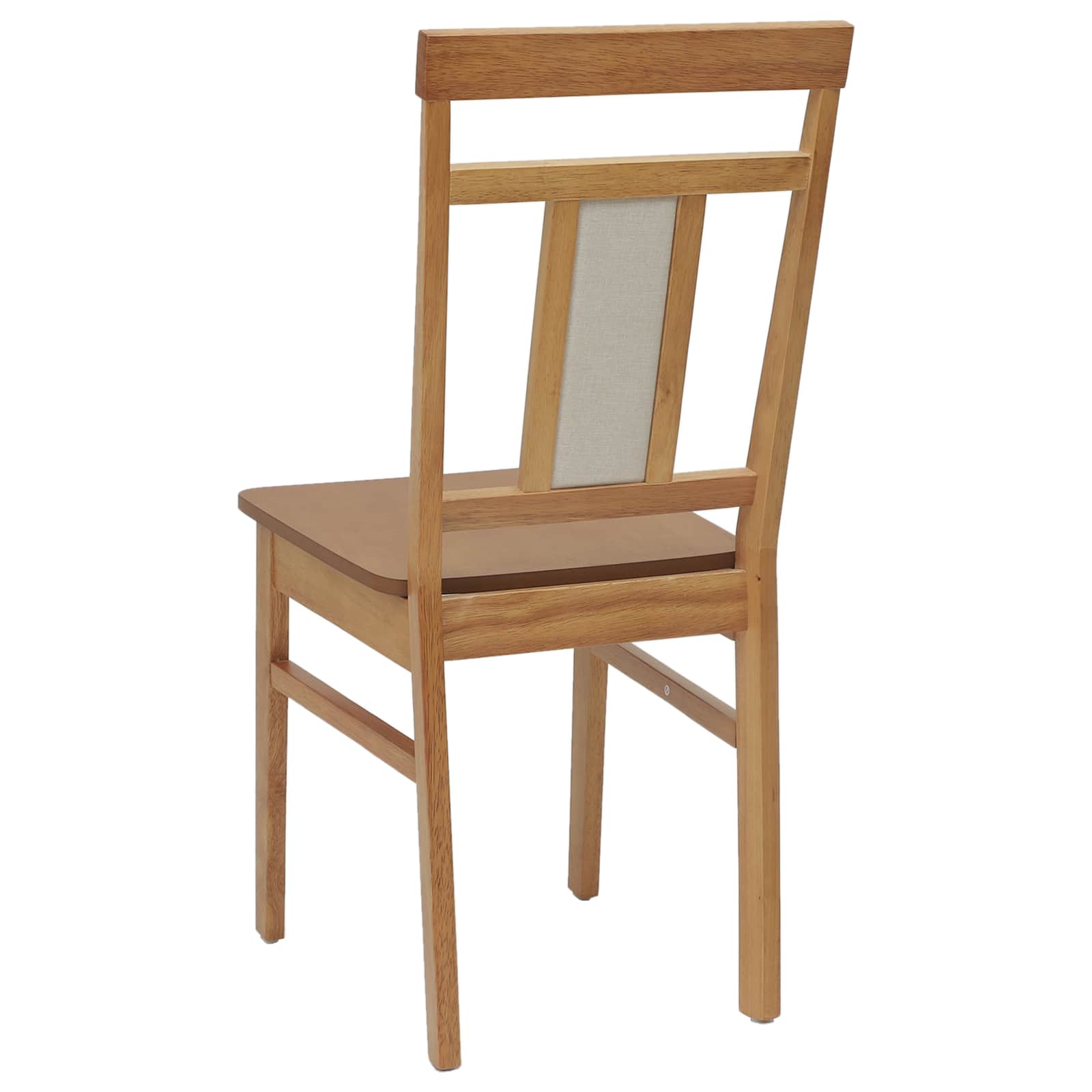 Esszimmerstuhl 2 pcs Natur Massives Gummiholz