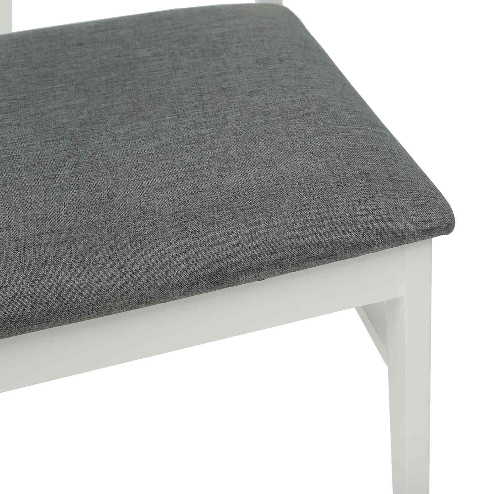Esszimmerstuhl 2 pcs Weiß und Grau Massives Gummiholz