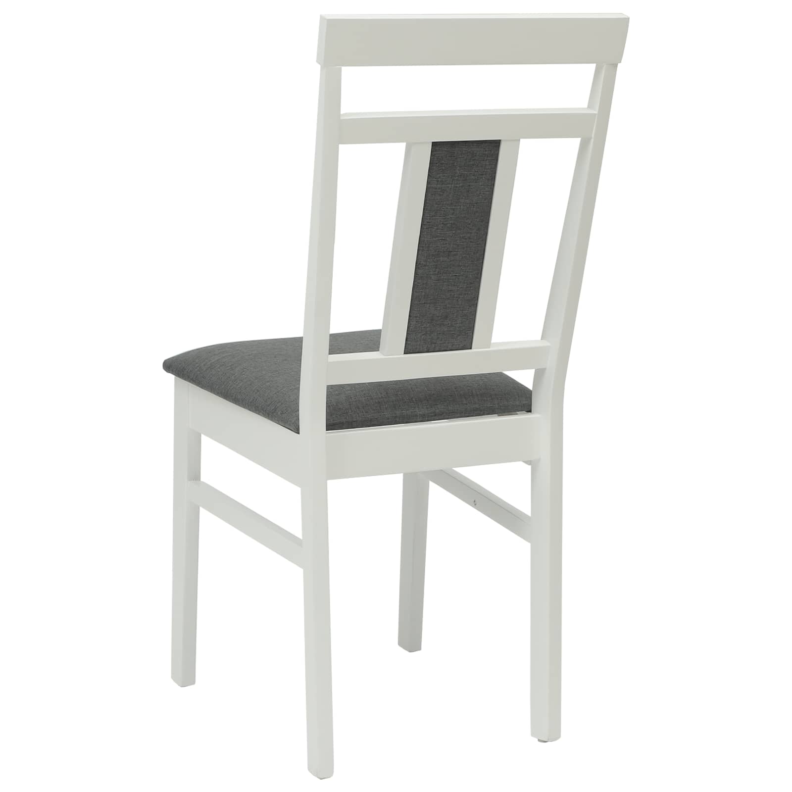 Esszimmerstuhl 2 pcs Weiß und Grau Massives Gummiholz