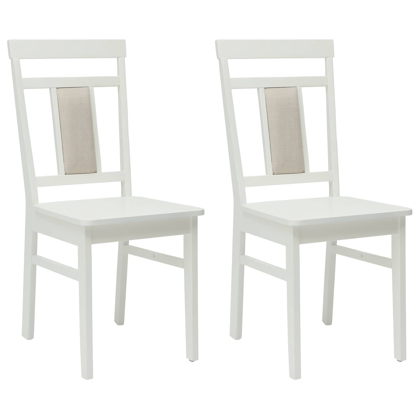 Esszimmerstuhl 2 pcs Weiß Massives Gummiholz