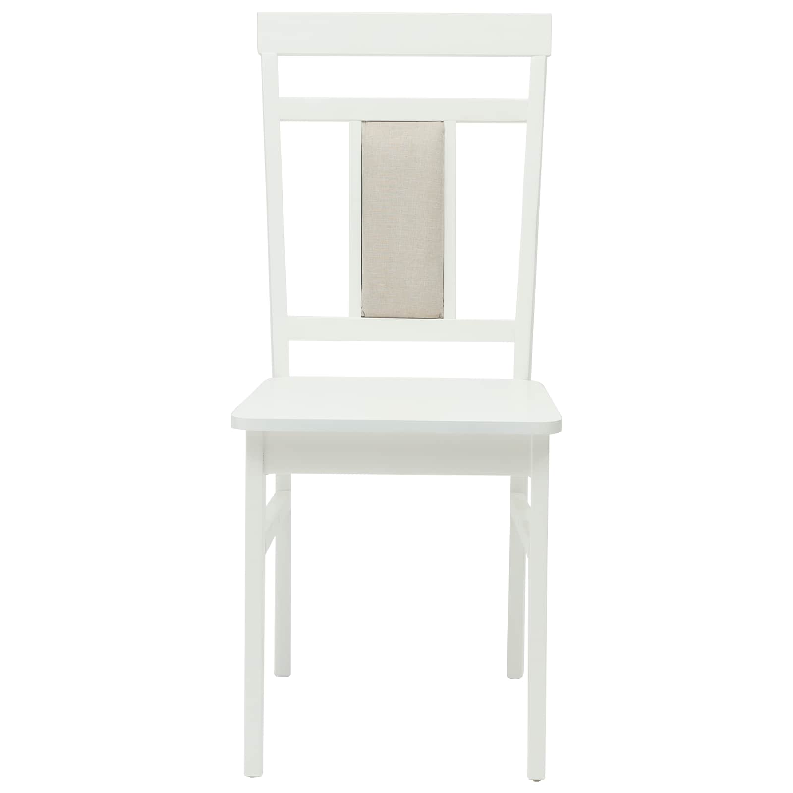 Esszimmerstuhl 2 pcs Weiß Massives Gummiholz