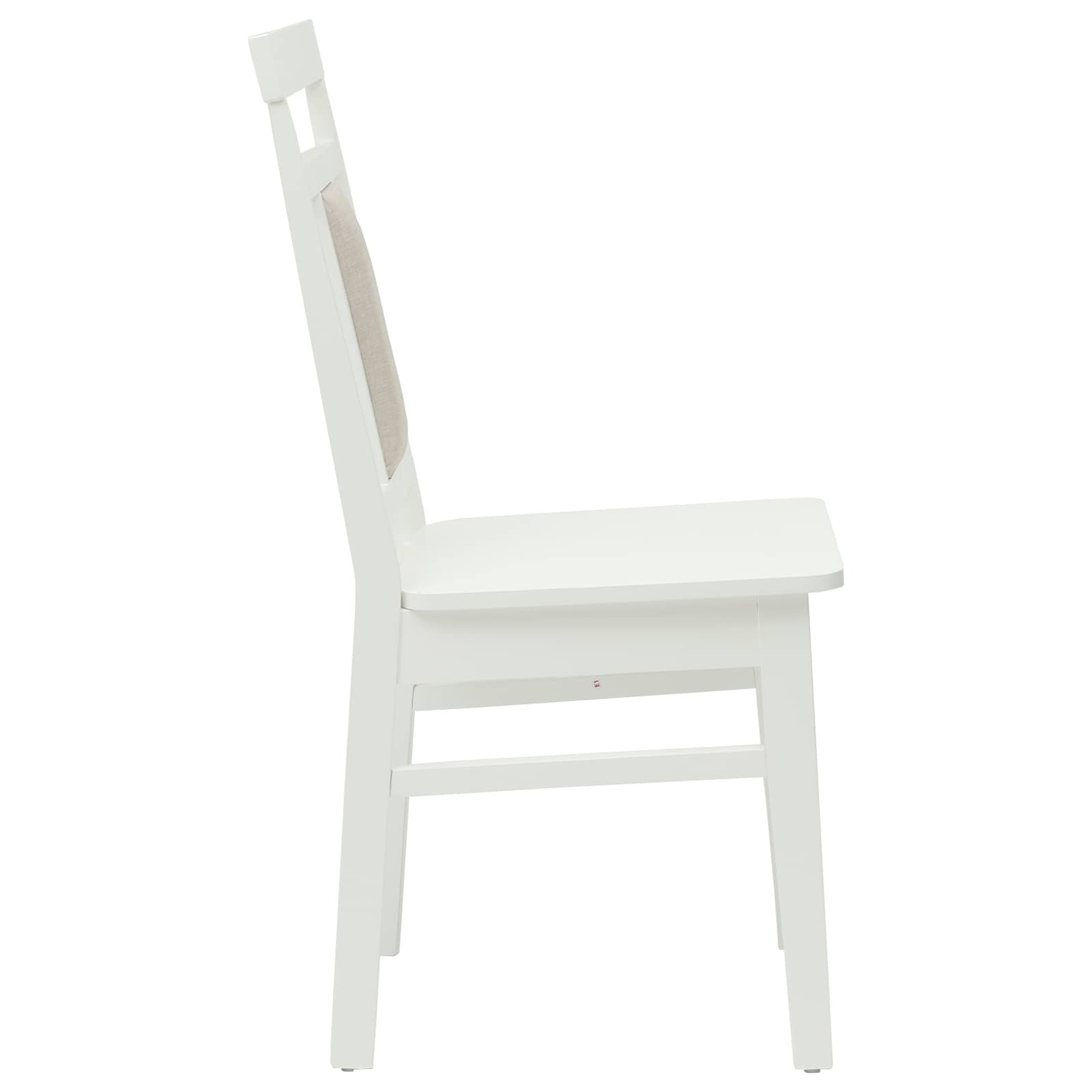 Esszimmerstuhl 2 pcs Weiß Massives Gummiholz