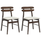 Esszimmerstuhl 2 pcs Hellbraun und hell Massives Gummiholz