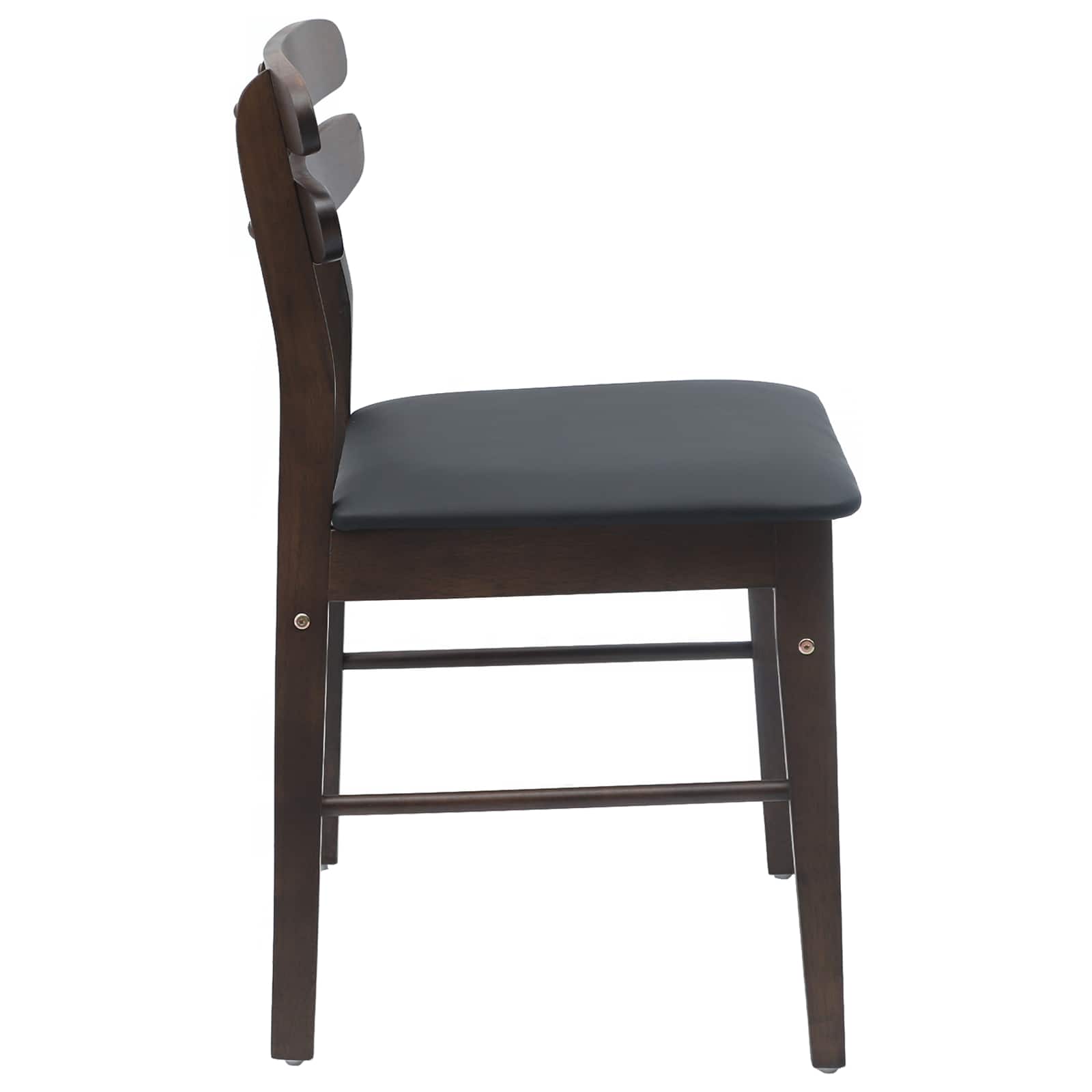 Esszimmerstuhl 2 pcs Hellbraun und Schwarz Massives Gummiholz
